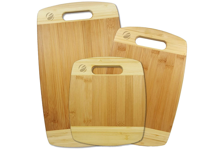 Eco4us - 3 Piece Bamboo Cutting Board Set