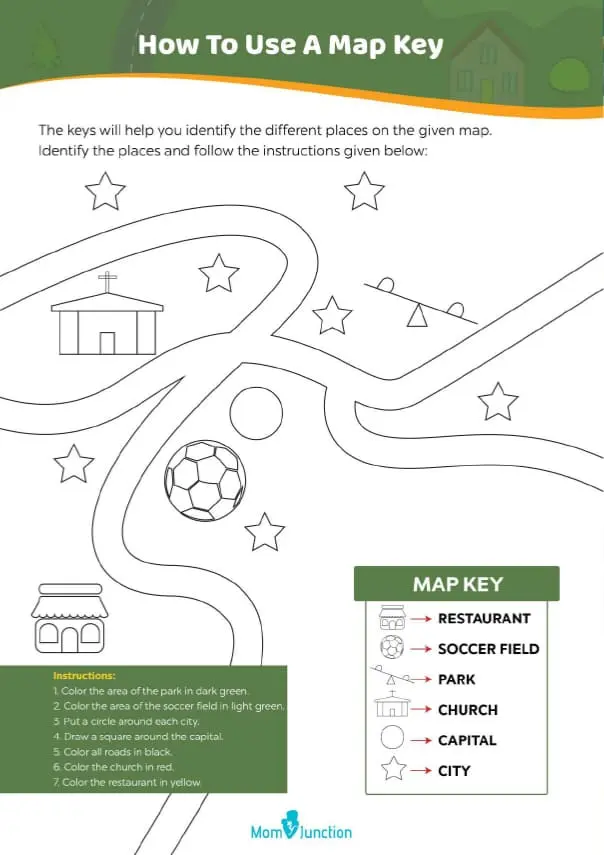 Free Map Key Worksheet For First Graders_image