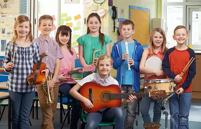 Playing instrument as extra-curricular activity for kids