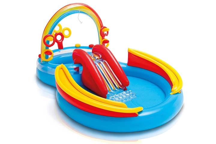 rainbow inflatable baby walker