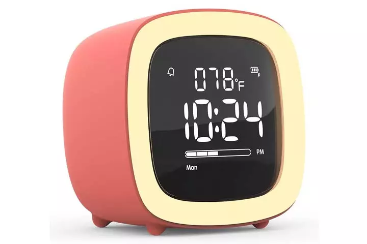 Lielongren Cute-TV Night Light Alarm Clock