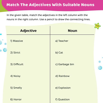 Match The Adjectives And The Nouns