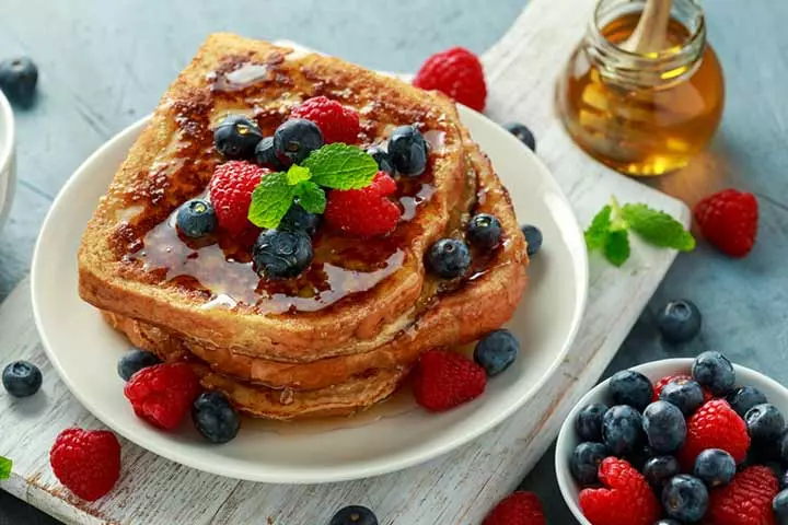 French toast with multigrain bread for babies