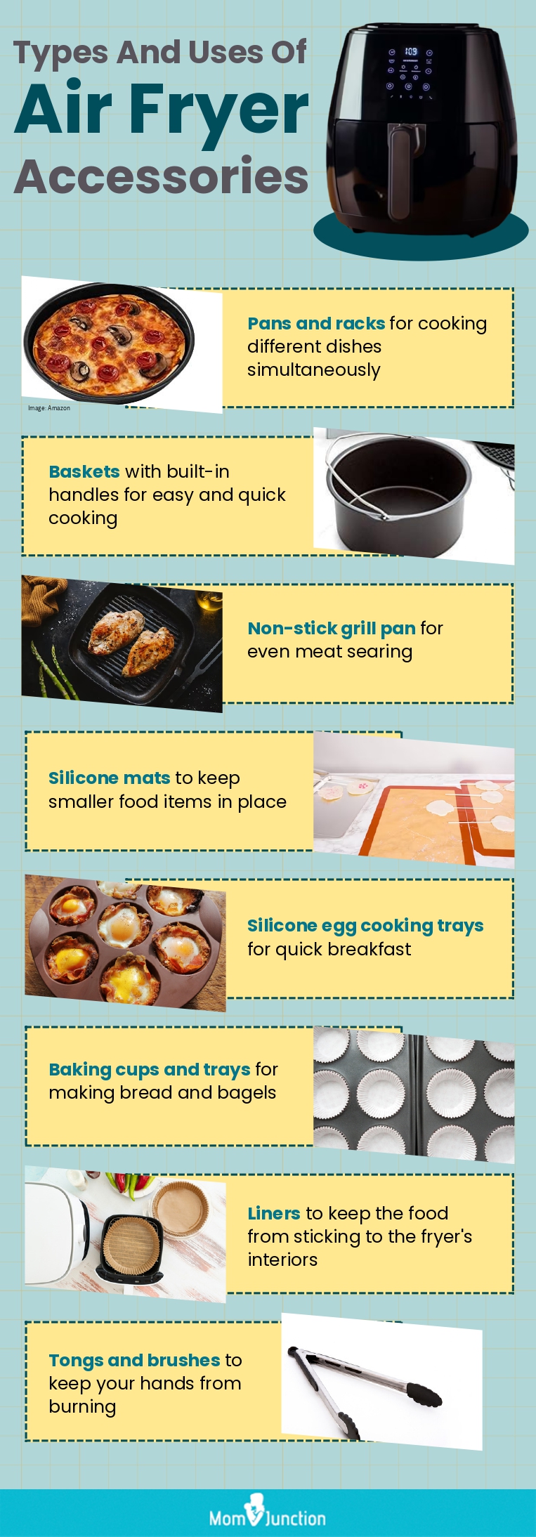 Types And Uses Of Air Fryer Accessories (infographic)