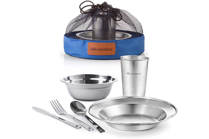 Unique Complete Messware Kit Polished Stainless Steel Dishes Set