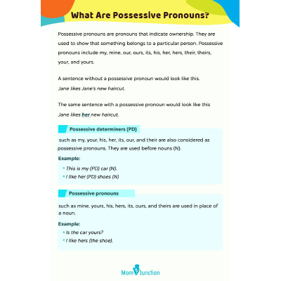 Possessive Pronouns Worksheets For Kids