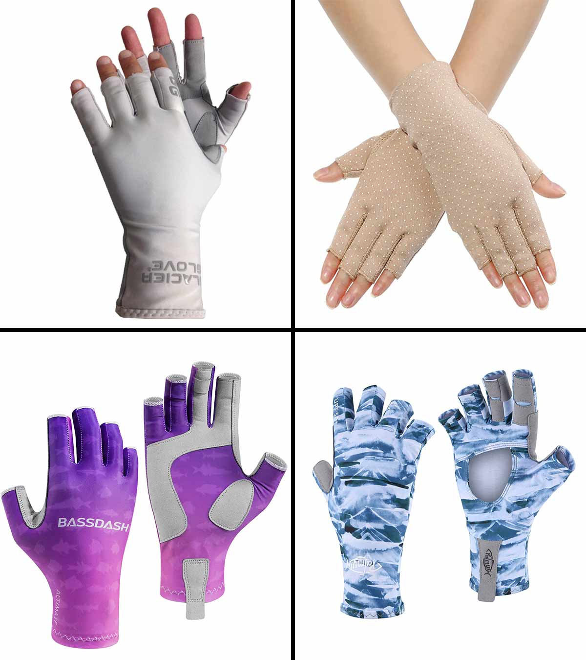 Trounistro 4 Pairs Women Sunblock Fingerless Gloves Non Slip UV Sunscreen Protection Gloves Driving Gloves for Women 
