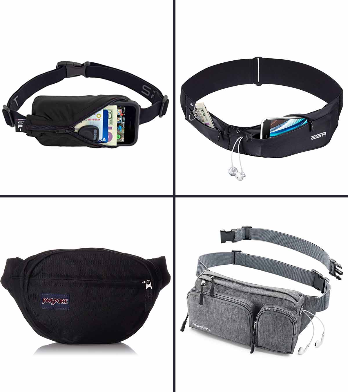 Maleroads Running Belt Fanny Pack Water Resistant Runners Belt Waist Pack for Hiking Fitness Adjustable Running Pouch for Phones