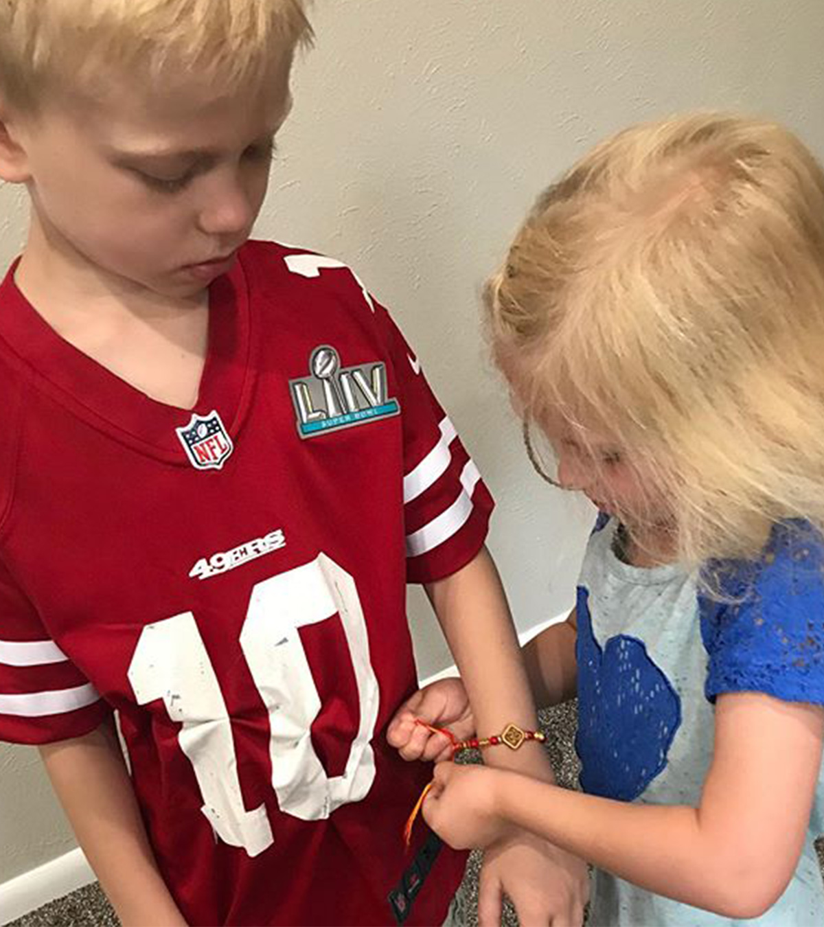 America’s Bravest 6-Year-Old Gets A Rakhi From Younger Sister