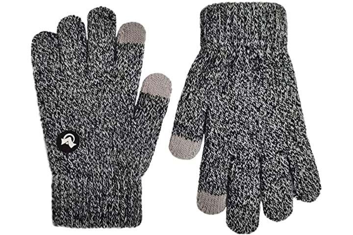 YukiniYa Kids Winter Gloves Back Water Repellent Touchscreen Warm Fleece Anti-slip for Boys Girls 3-15 Years