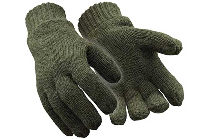 RefrigiWear Fleece Lined Thinsulate Insulated Ragg Wool Gloves