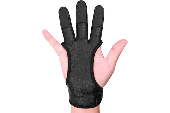 Seakcoik Genuine Leather Three Finger Archery Gloves 
