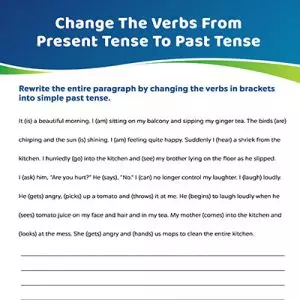 Verb Tense Worksheet: Change The Verb Tenses From Present To Past