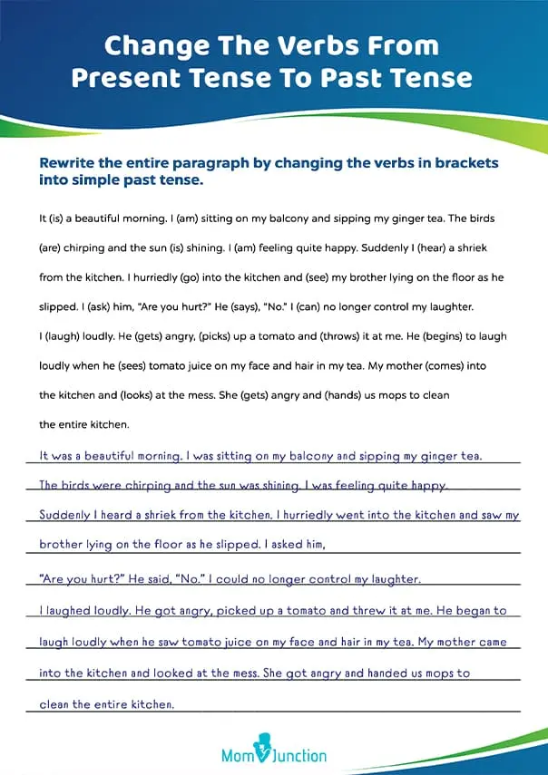 Free Changing Verb Tenses Worksheet For Fifth Graders