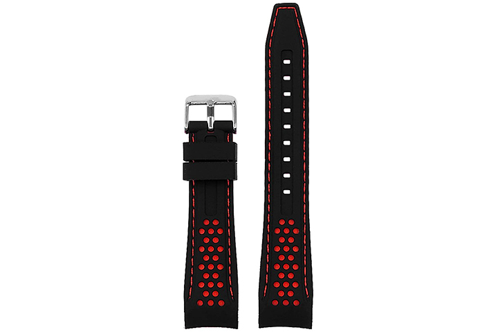 Straps Co Rubber Perforated Watch Strap