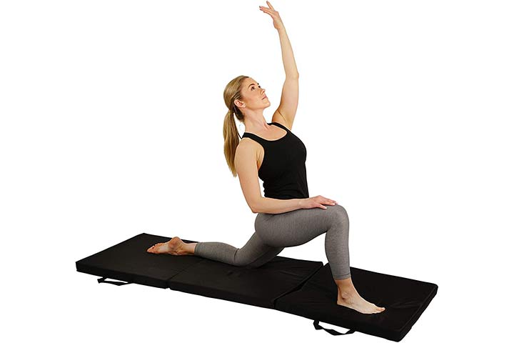 Sunny Health & Fitness No.048 Tri-Fold Exercise Mat - Black 