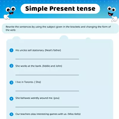 Verb Tense Worksheet: How To Form Present Tense?_image