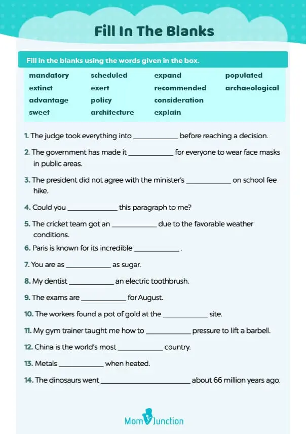 Vocabulary Worksheets