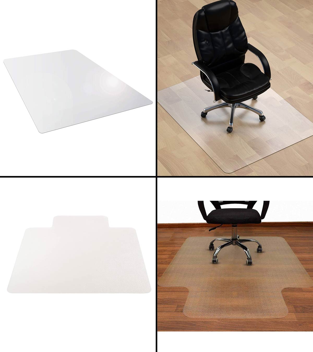Easy to Clean Seven-first Office Chair Mat for Hardwood & Tile Floor black Computer Chair Mat for Gaming Under Desk Chair Protector Mats for Rolling Chair Black 48 Inches×36 Inches Anti-Skid 