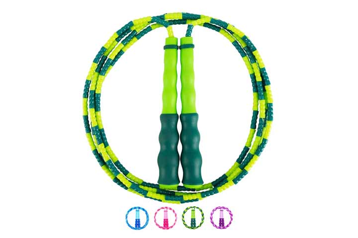 KECIABO Jump Rope for Kids Training Free Soft Rubber Segment Bead Jumping Ropes for Boy and Girl Fitness Tangle Workout and Weight Loss Keeping Fit Adjustable Soft Beaded Skipping Rope 