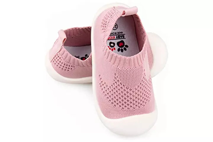 Baby First Walking Shoes Integrated Knitting Upper Vamp Soft Antiskid Sole 