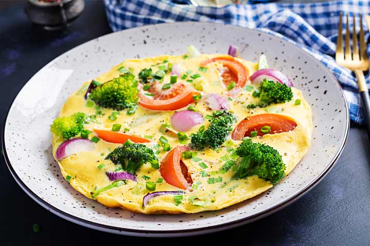 Broccoli omelet toast recipe for children