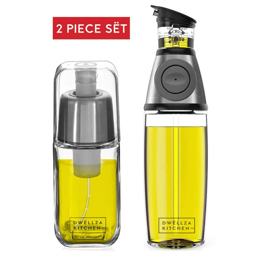 Dwellza Kitchen Olive Oil Dispenser And Sprayer Set