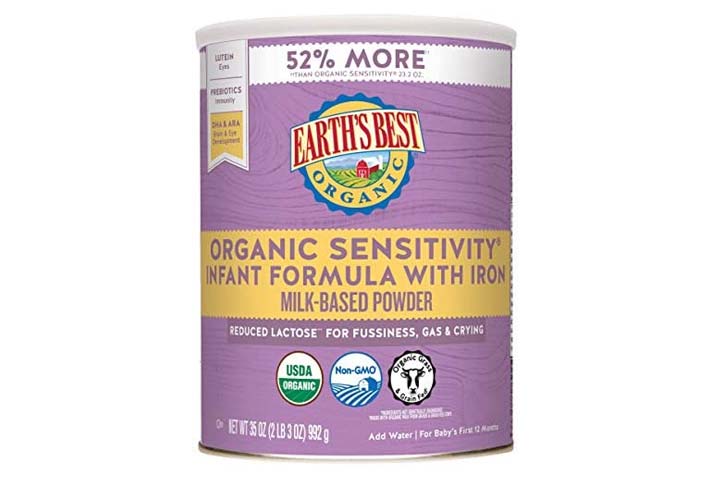 Earths Best Organic Low Lactose Sensitivity Infant Formula