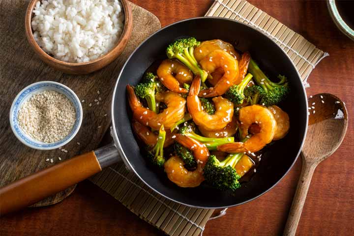 Honey garlic shrimp and broccoli recipe for children