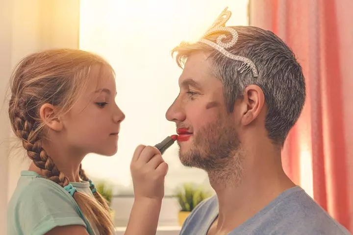 Only A Daughter Can Get Her Dad To Put On Some Lipstick