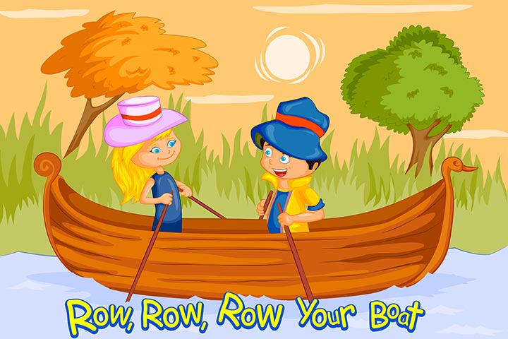 Row row row your boat nursery rhyme for babies