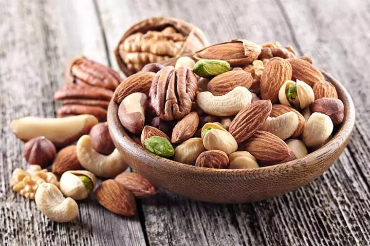 Seeds and nut healthy food for kids