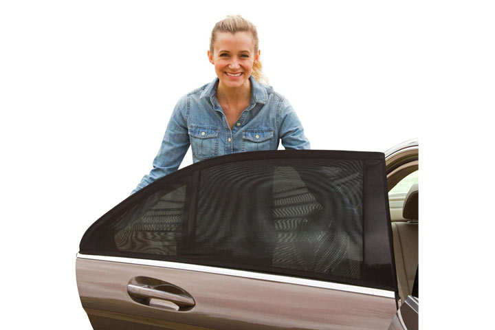 44 38cm Portable Durable Black Foldable 4 Pcs Electrostatic Car Sun Visors for Baby Kids Car Side Window Sunshades for Most Vehicles 