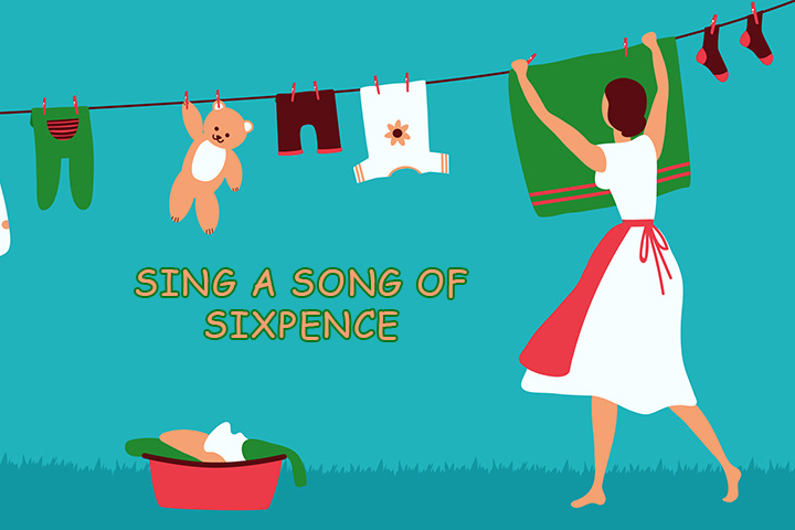 Sing a song of sixpence nursery rhyme for babies