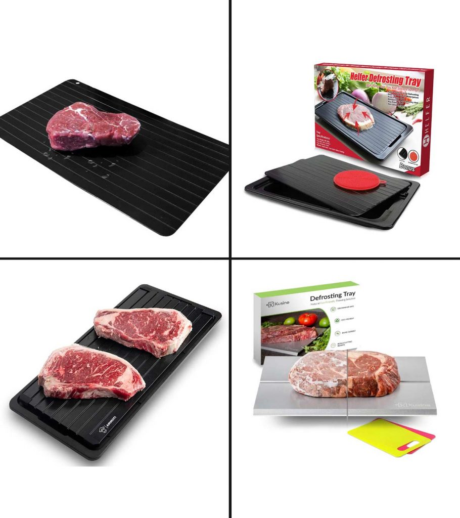 Cisixin Defrosting Tray Defrost Meat and Frozen Foods Quickly 30cm x 21cm x 3mm Fast Metal Thawing Plate 