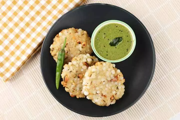 Baked sabudana vada for babies