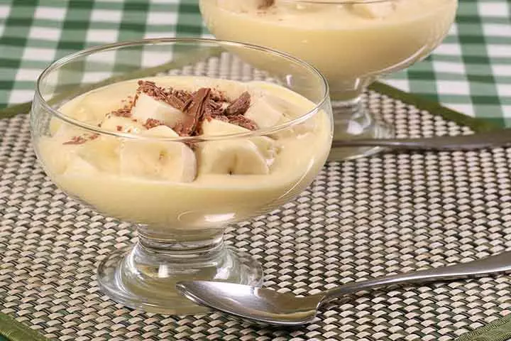 Banana custard for babies