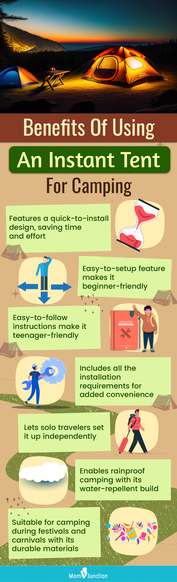 Benefits Of Using An Instant Tent For Camping (infographic)