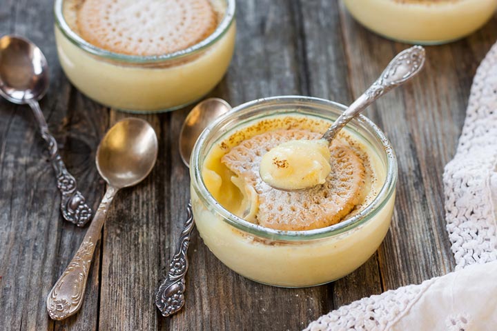 Quick-baked custard for babies