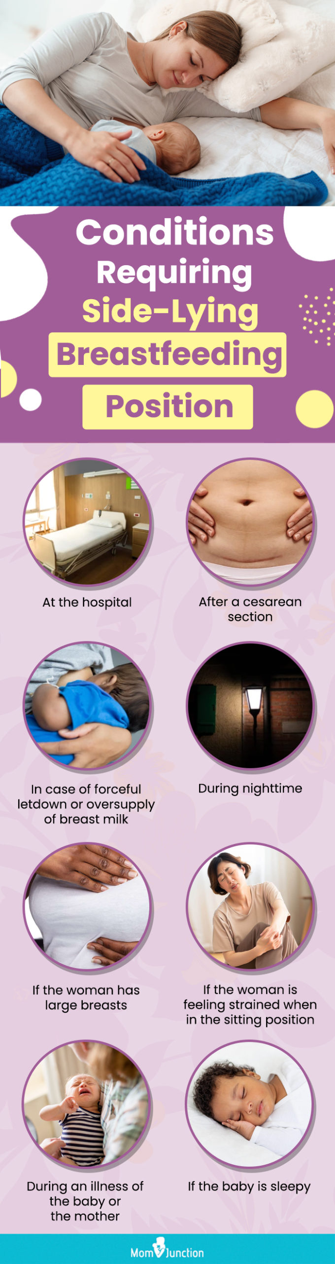 conditions requiring side lying breastfeeding position (infographic)