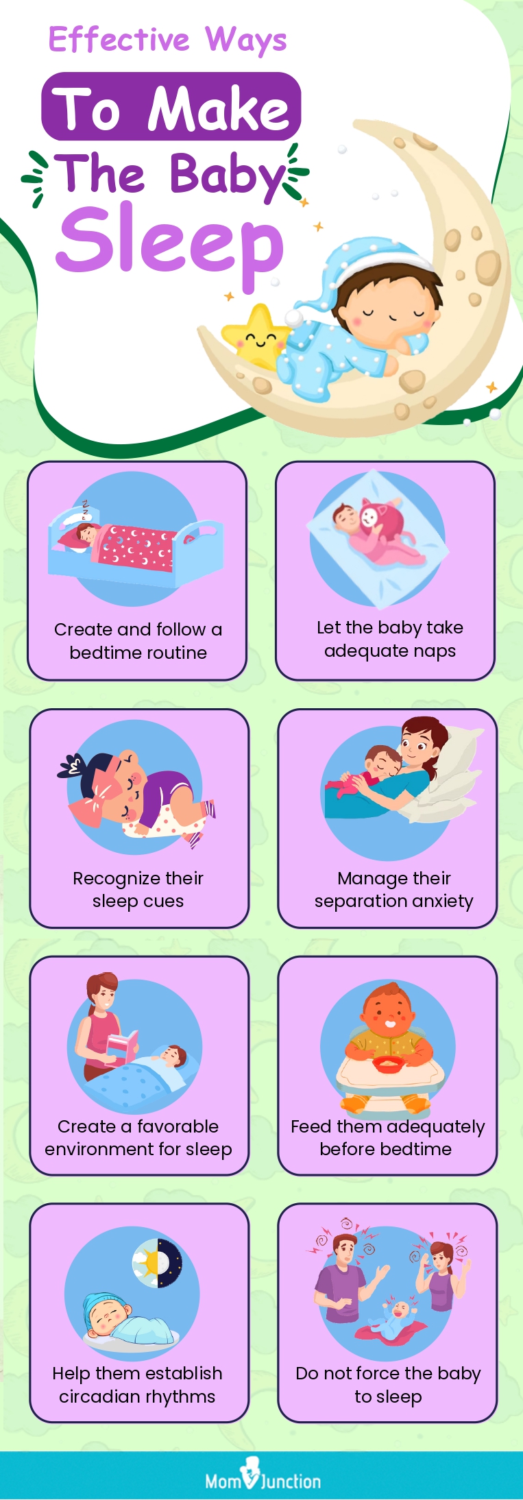 effective ways to make the baby sleep (infographic)