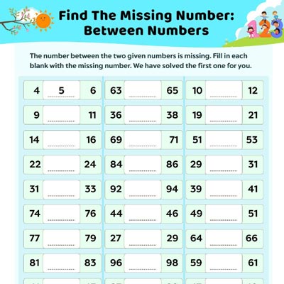 Find The Missing Number: Between Numbers