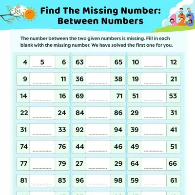 Find The Missing Number: Between Numbers