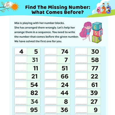 Find The Missing Number: What Comes Before?