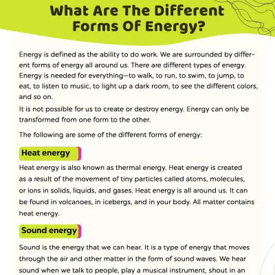 Forms And Source Of Energy