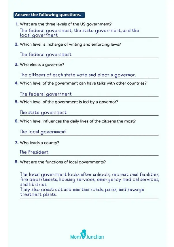 government-worksheet Answer Sheet