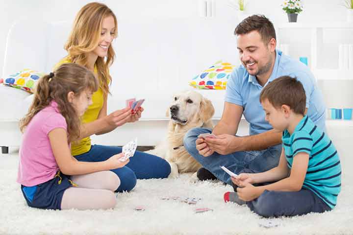 Happy family card games for kids