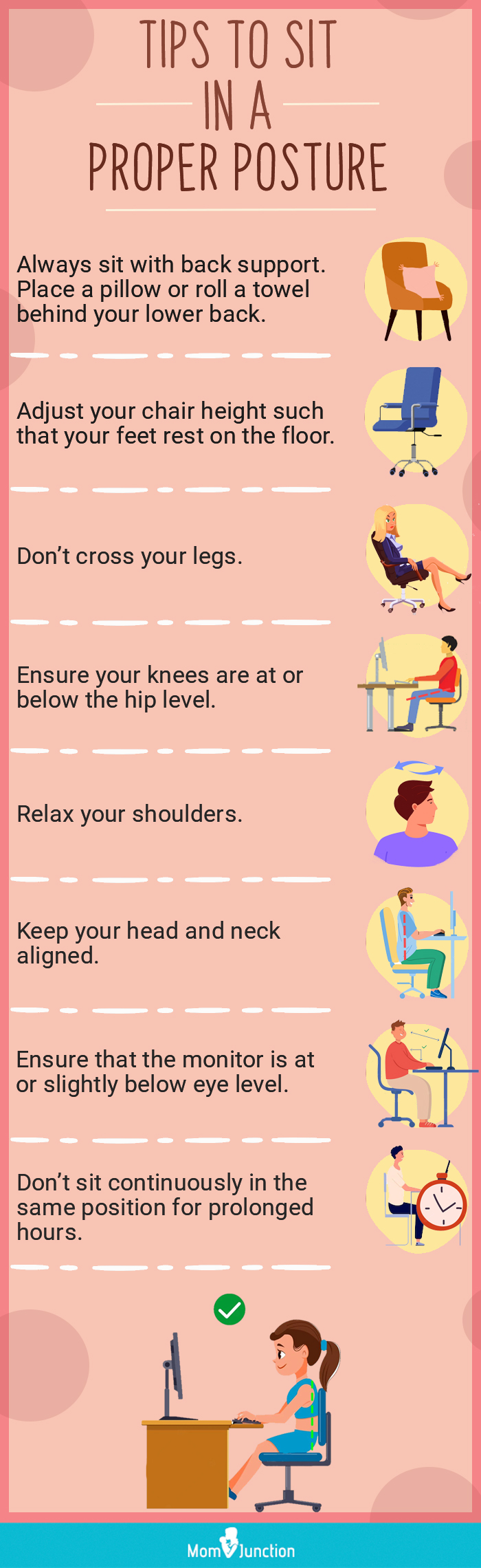Tips To Sit In A Proper Posture (Infographic)