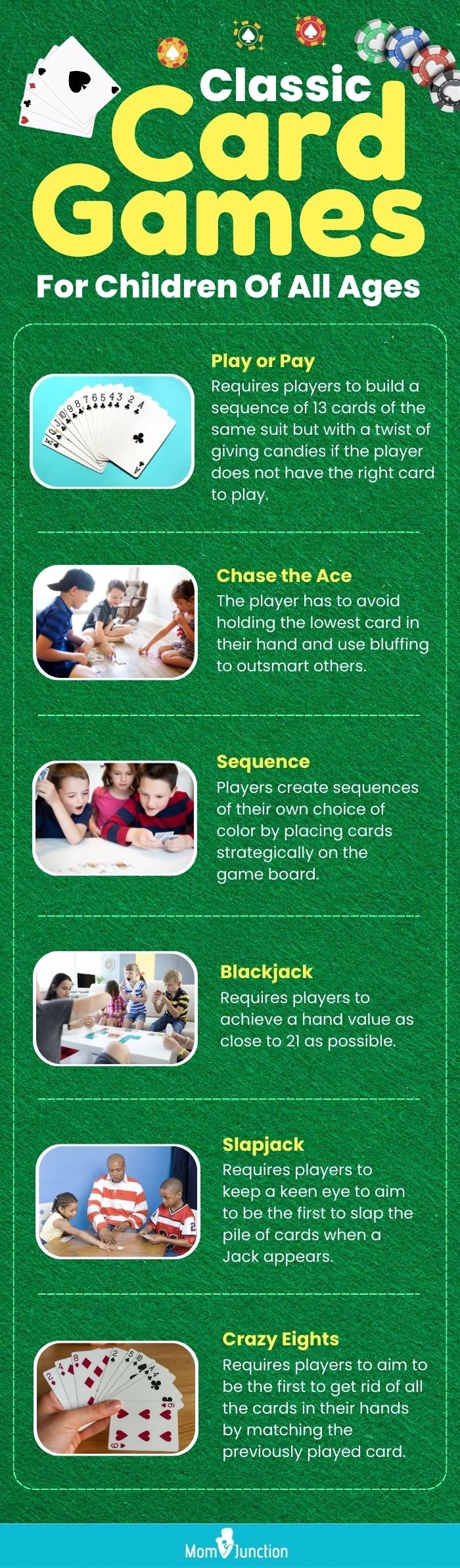 classic card games for children of all ages (infographic)