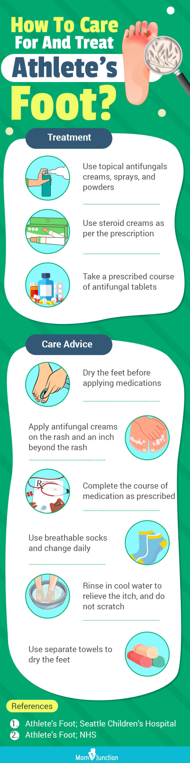 tips for athlete’s foot in children (infographic)